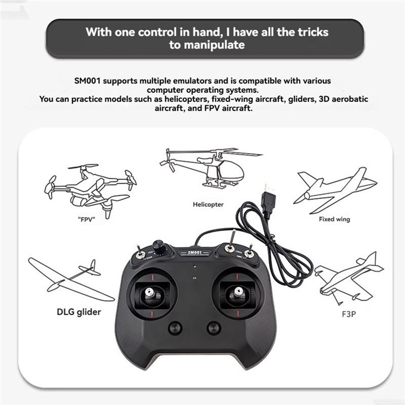 Drone Rc Simulator - B92B für FS-SM001 6-Kanal FPV-Drohnen-Flugsimulator-Fernbedienung, unterstützt