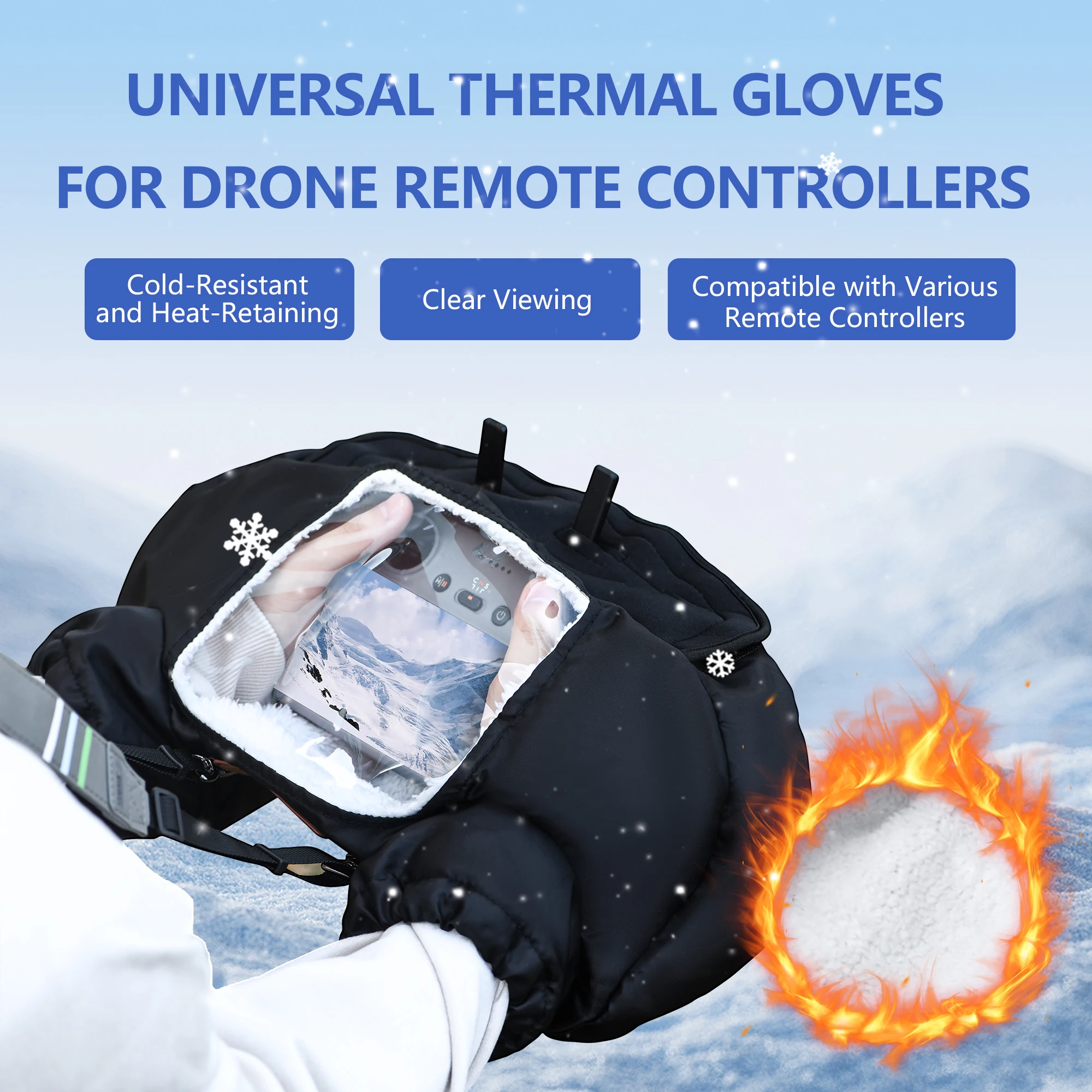 Drone Dji Rc Pro - Winter-Wärmehandschuhe für Drohnenflüge, Kälteschutz-Pilotenhandschuhe für DJI